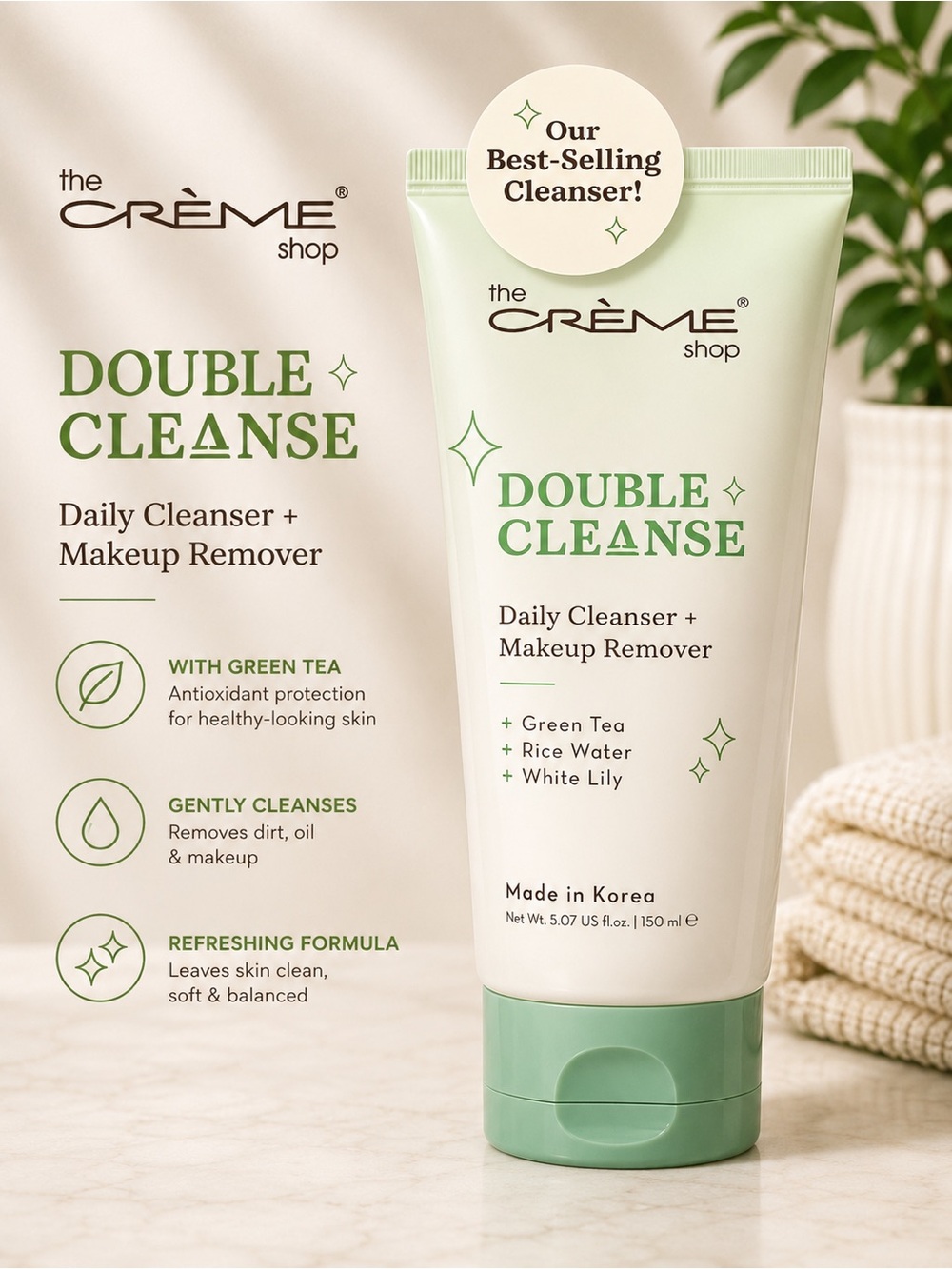 The Creme Shop Double Cleanse Daily Cleanser & Makeup Remover
